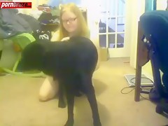 Dirty big ass blonde gets nailed her cunt with dog porn xxx