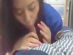 Asian girl can't handle the cum down her throat