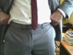 He shows us his new suits and he like to jerk off