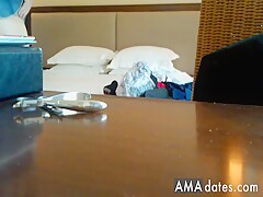 Russian whore. Hidden cam in hotel room.