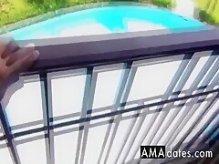 tiny german anal on the balcony