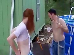 Boy or girl skinny pale redhead